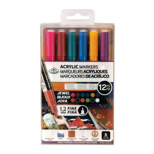 Royal & Langnickel Bunte Marker Nach Zahlen Set – 6 Marker + 6 Vorlagen | Mit Reißverschluss-Mappe, Für Unterwegs